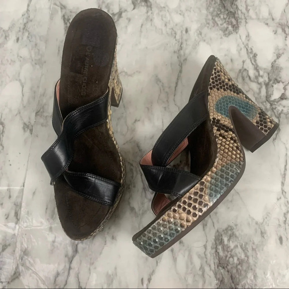 Ol’ Autre Chose Made in Italy Chunky Snakeskin Print Platform heels Size 40 - Picture 1 of 9
